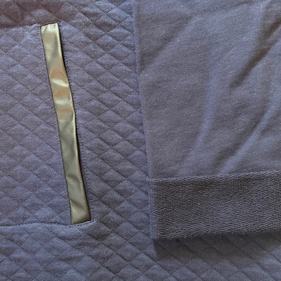 Soft Surroundings Waffle Sweatshirt/Tunic Navy Sz 1x - Picture 4 of 5